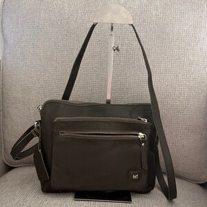 Wise Owl green Leather crossbody Bag